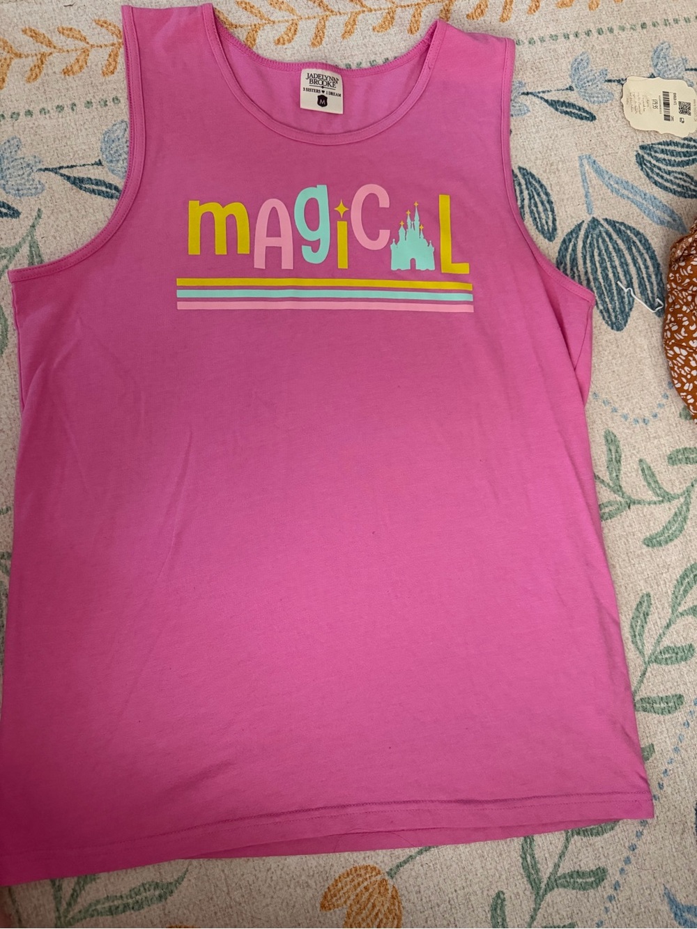 Jadelynn Brooke Pink 'Magical Tank Top with Castle Graphic